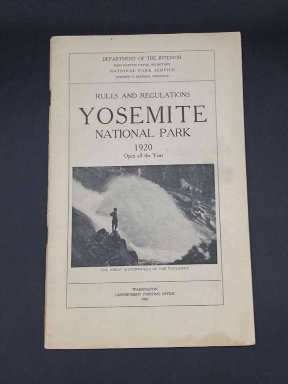 1920 Yosemite National Park Rules and Regulations Booklet Guide READ